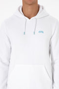 Erkek Regular Fit Kapüşonlu Beyaz Basic Sweatshirt