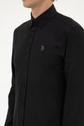 Men's Black Long Sleeve Basic Shirt