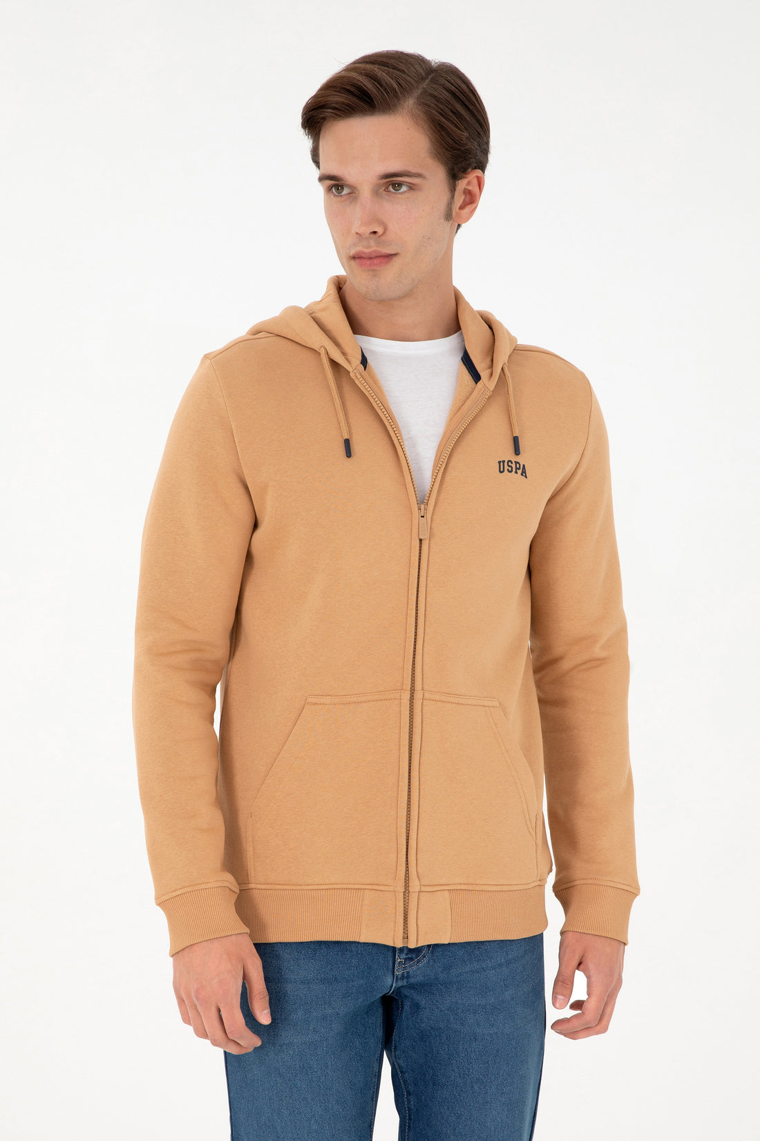 Men's Camel Chardonned Knitted Cardigan