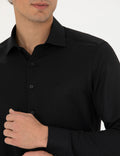 Black Slim Fit Long Sleeve Shirt