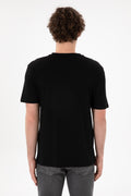 Men's Regular Fit V-Neck Black Basic T-Shirt