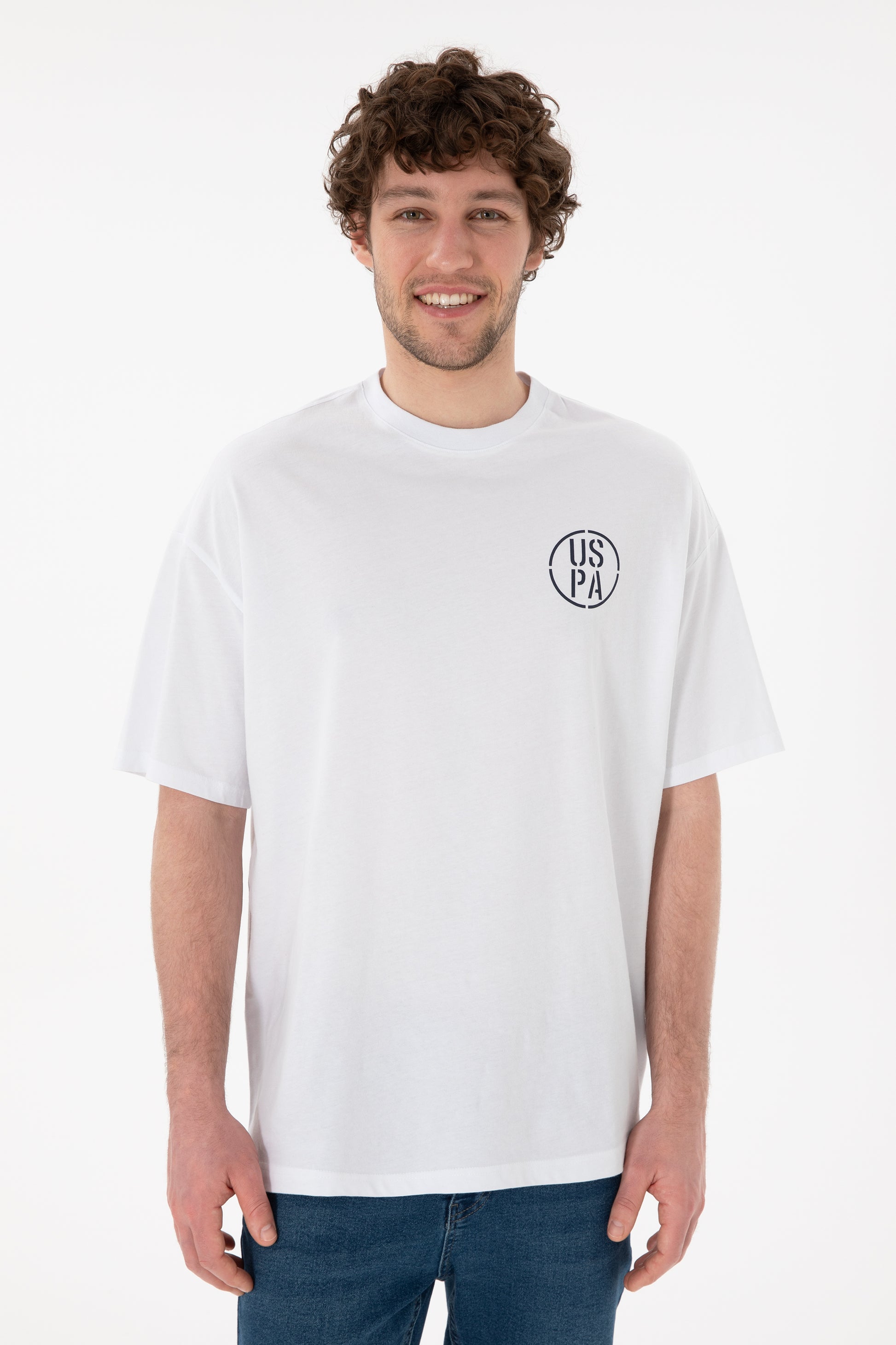 Men's Oversize Fit Crew Neck White T-Shirt