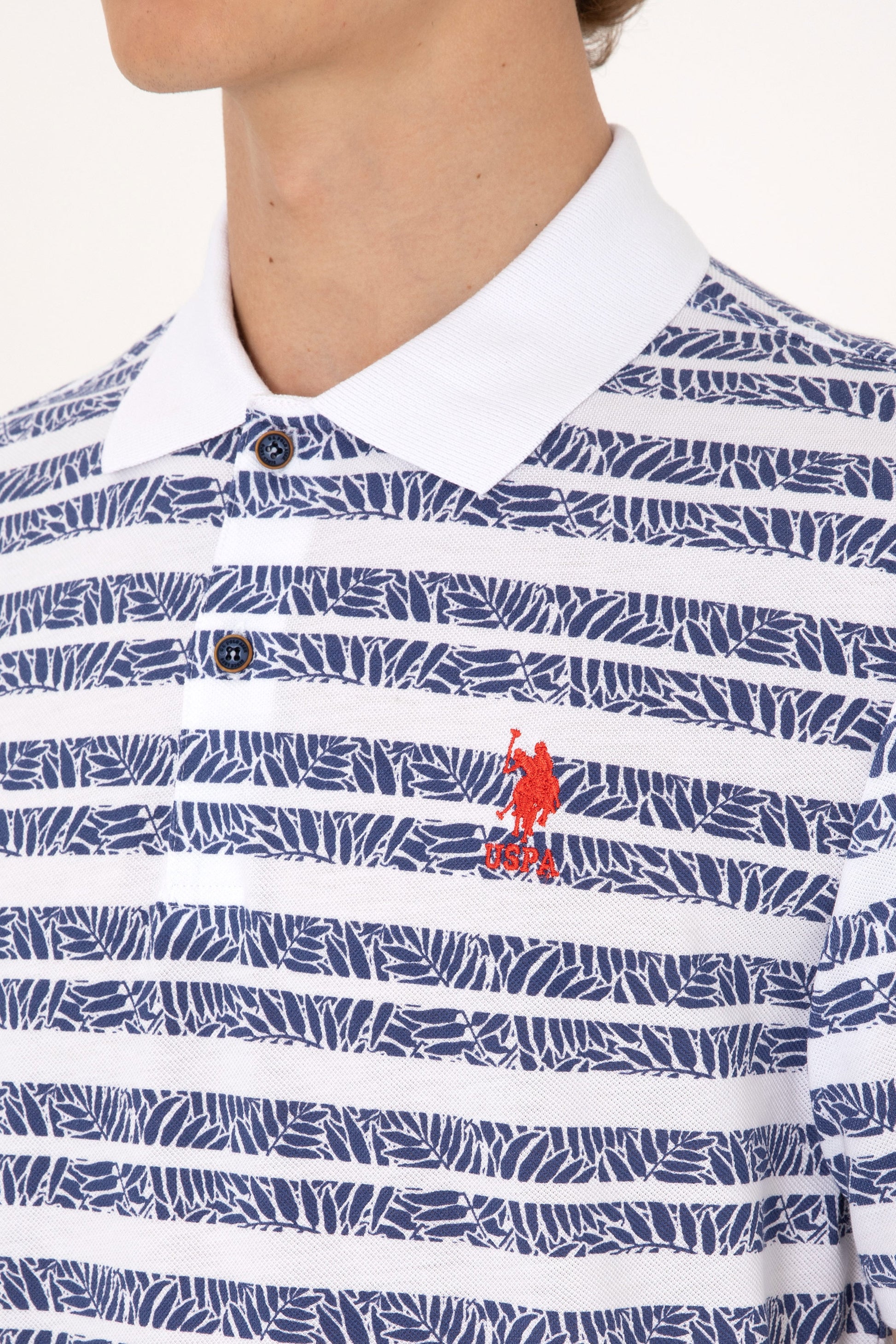 Men's Regular Fit Polo Neck Light Navy T-Shirt