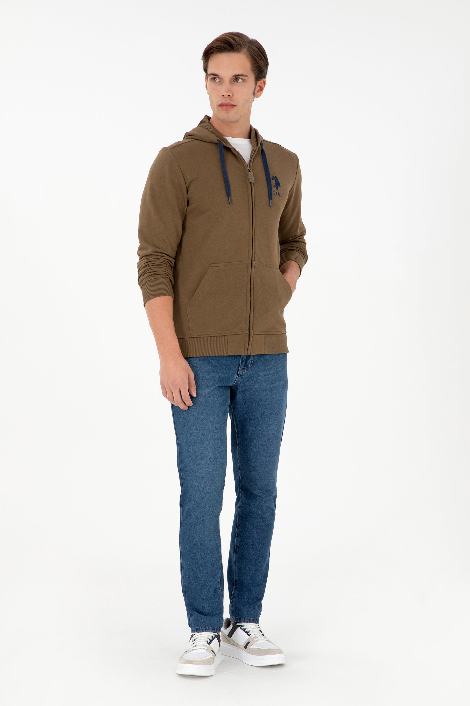 Men's Khaki Knitted Cardigan