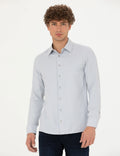 Grey Slim Fit Long Sleeve Shirt