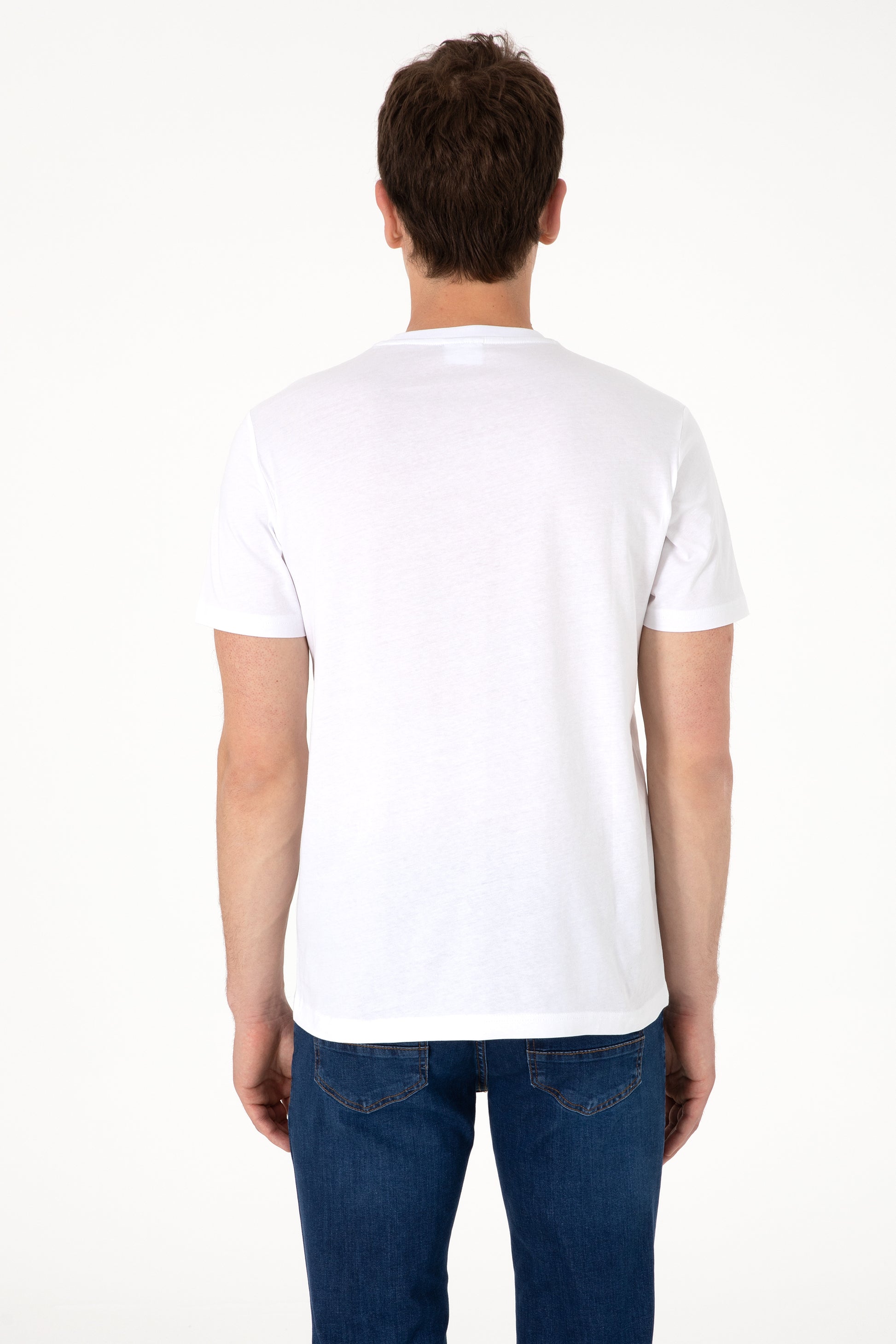 Men's Regular Fit Crew Neck White T-Shirt
