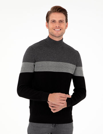 Anthracite Melange Slim Fit Sweater