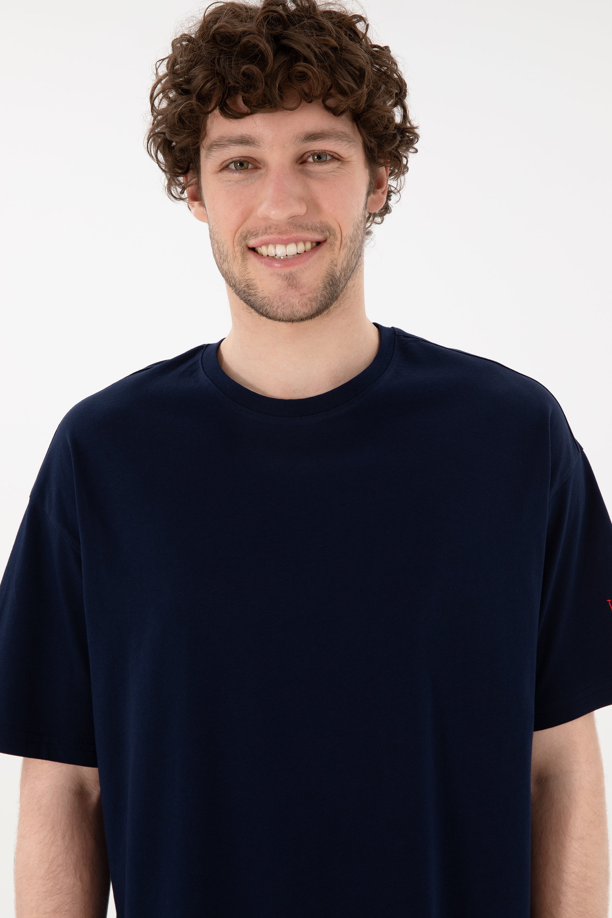 Men's Oversize Fit Crew Neck Navy T-Shirt