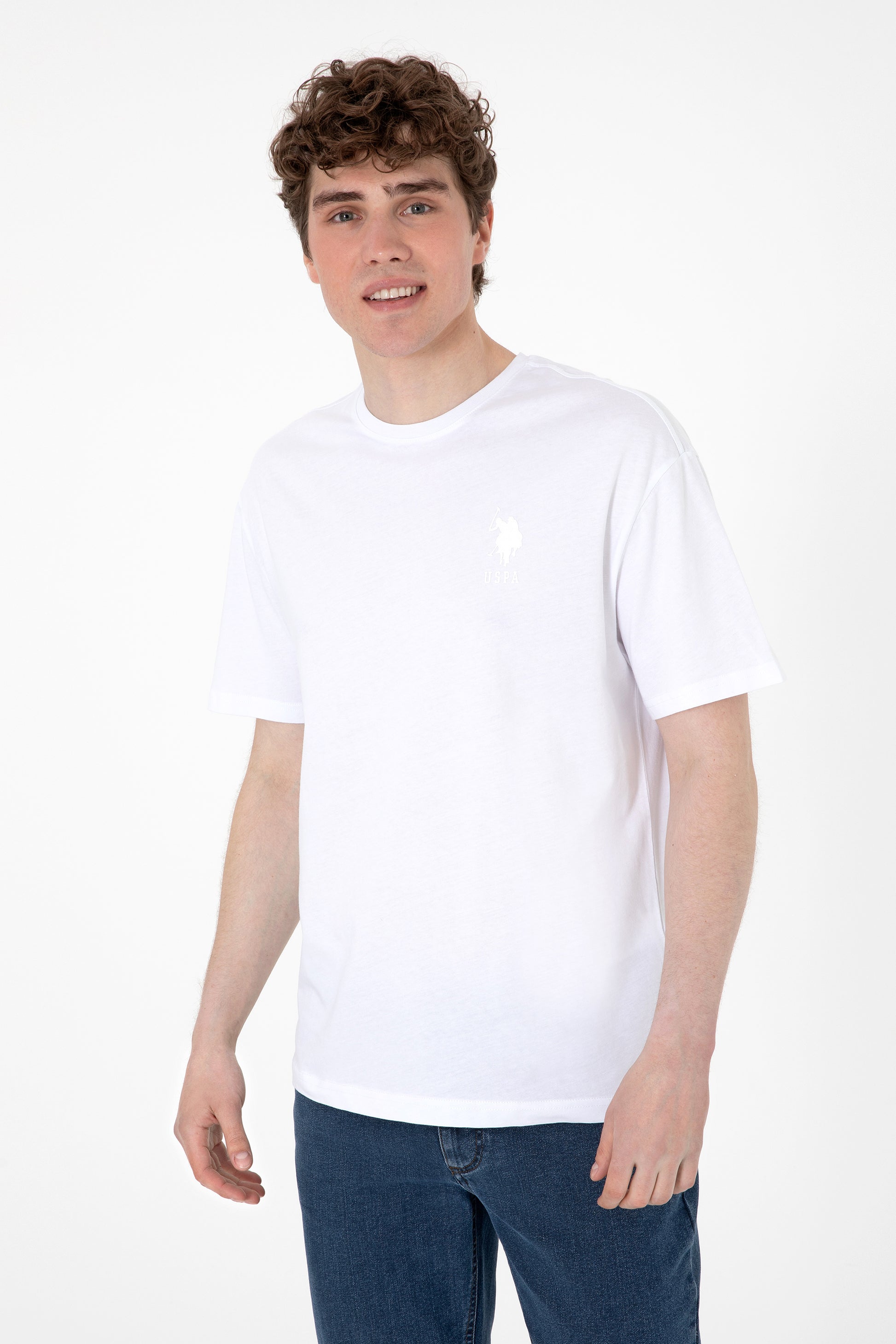 Men's Comfort Fit Crew Neck White T-Shirt