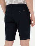 Navy Blue Slim Fit Woven Shorts