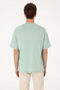Men's Oversize Fit Crew Neck Water Green T-shirt