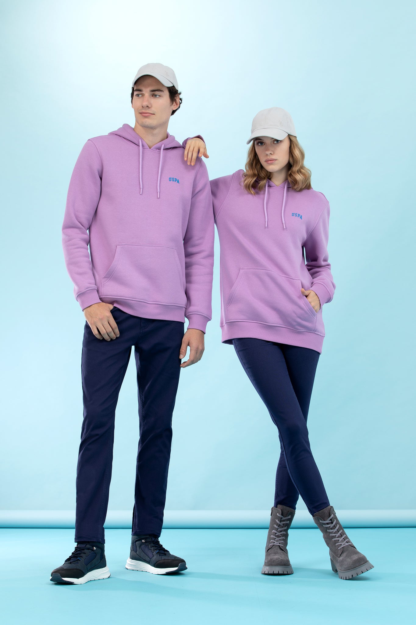 Lilac Hooded Basic Sweatshirt