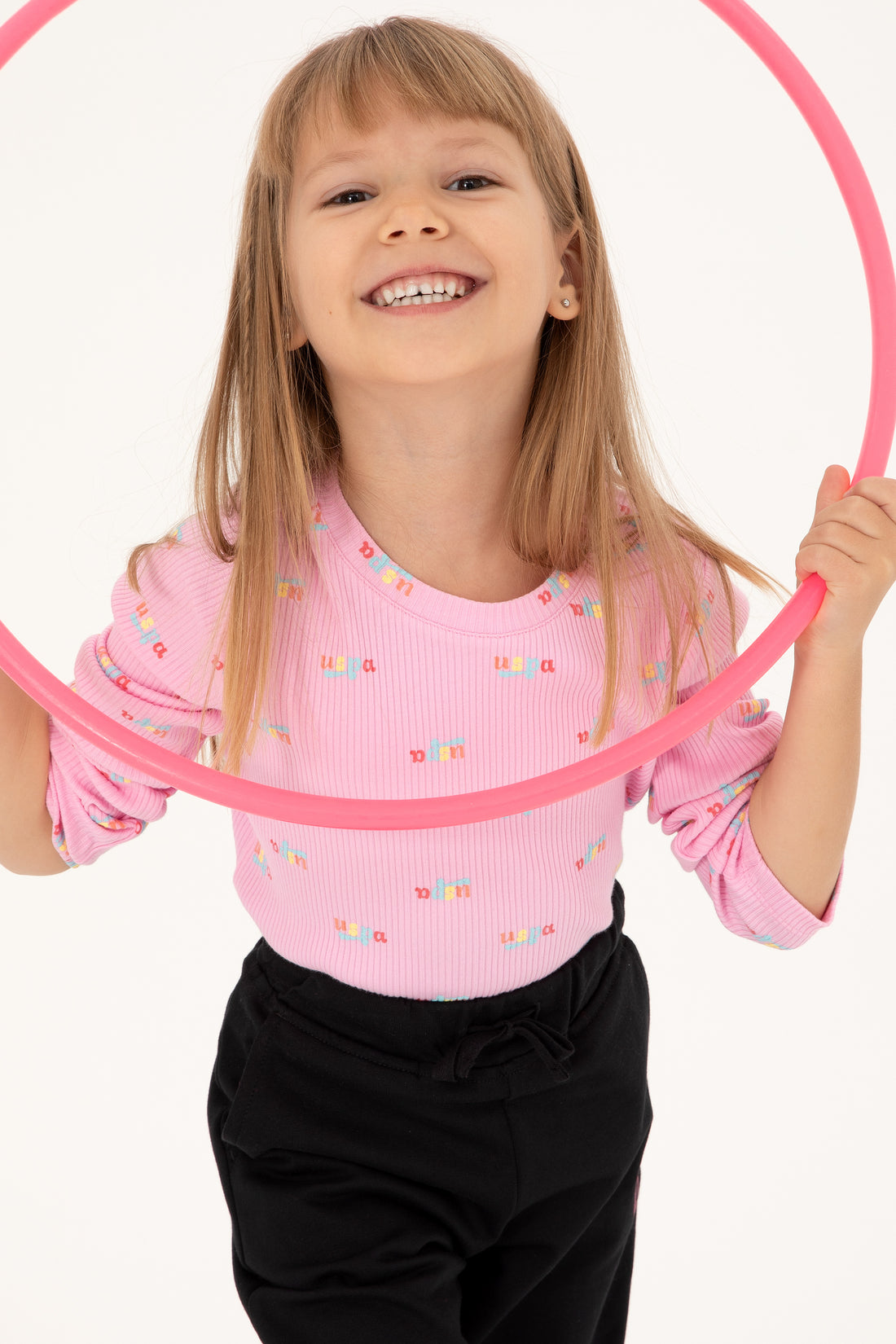 Girls' Pink Crew Neck Sweatshirt