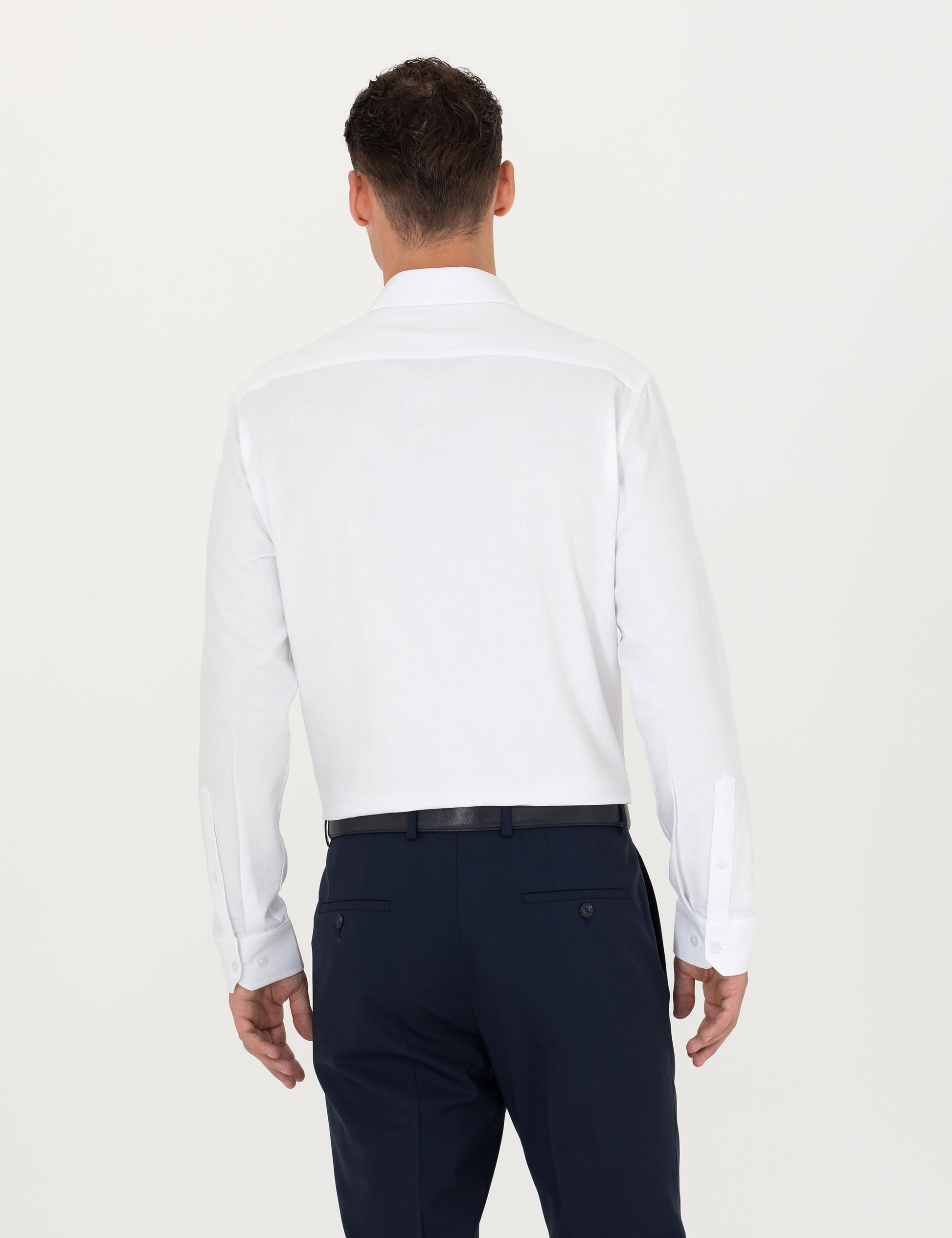 White Slim Fit Long Sleeve Shirt