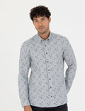 Blue Slim Fit Long Sleeve Shirt