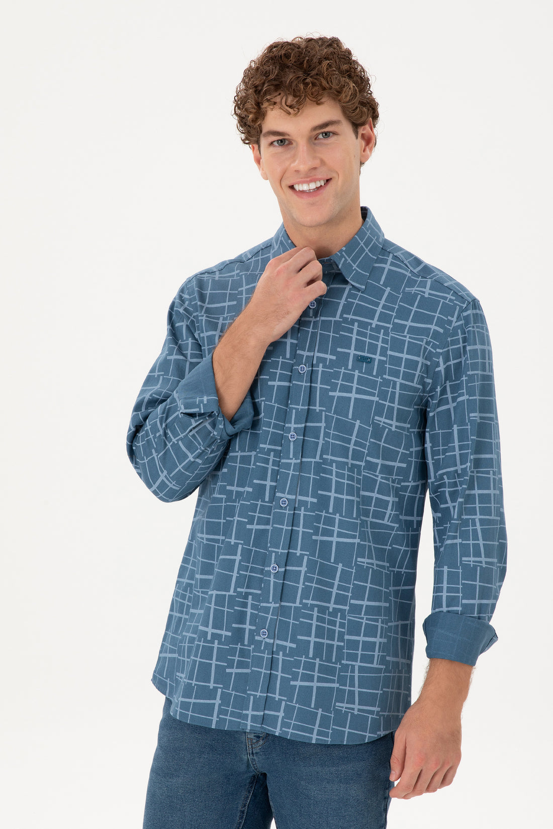 Men's Light Blue Long Sleeve Shirt
