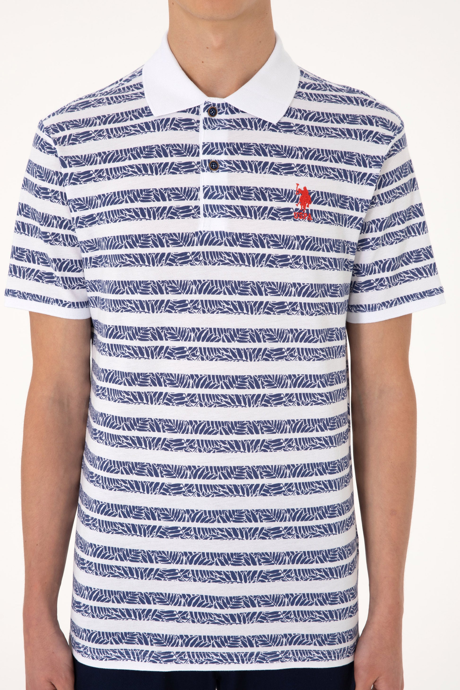 Men's Regular Fit Polo Neck Light Navy T-Shirt