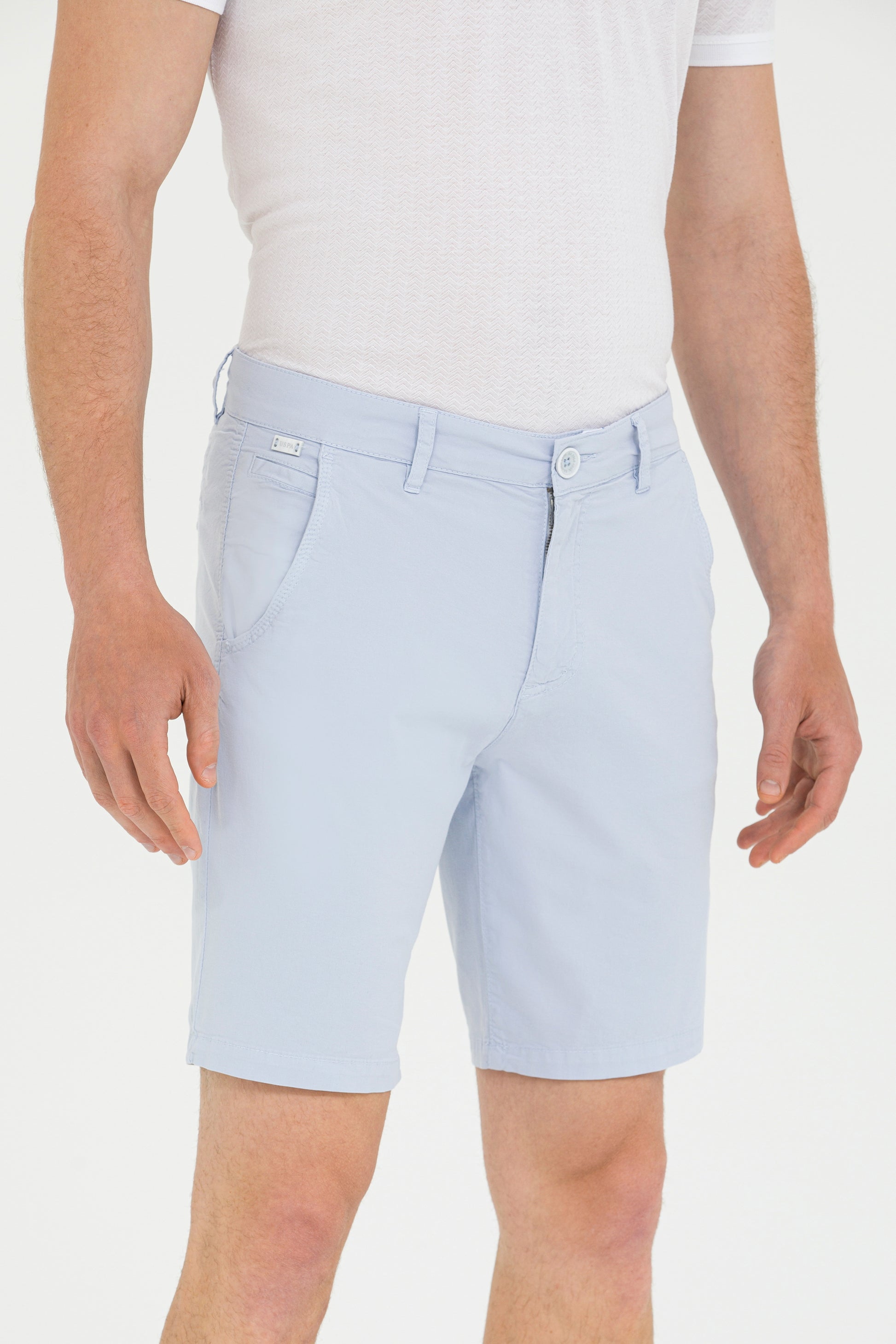 Men's Light Blue Woven Shorts