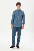 Men's Light Blue Long Sleeve Shirt
