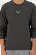 Men's Comfort Fit Crew Neck Anthracite Basic Sweatshirt