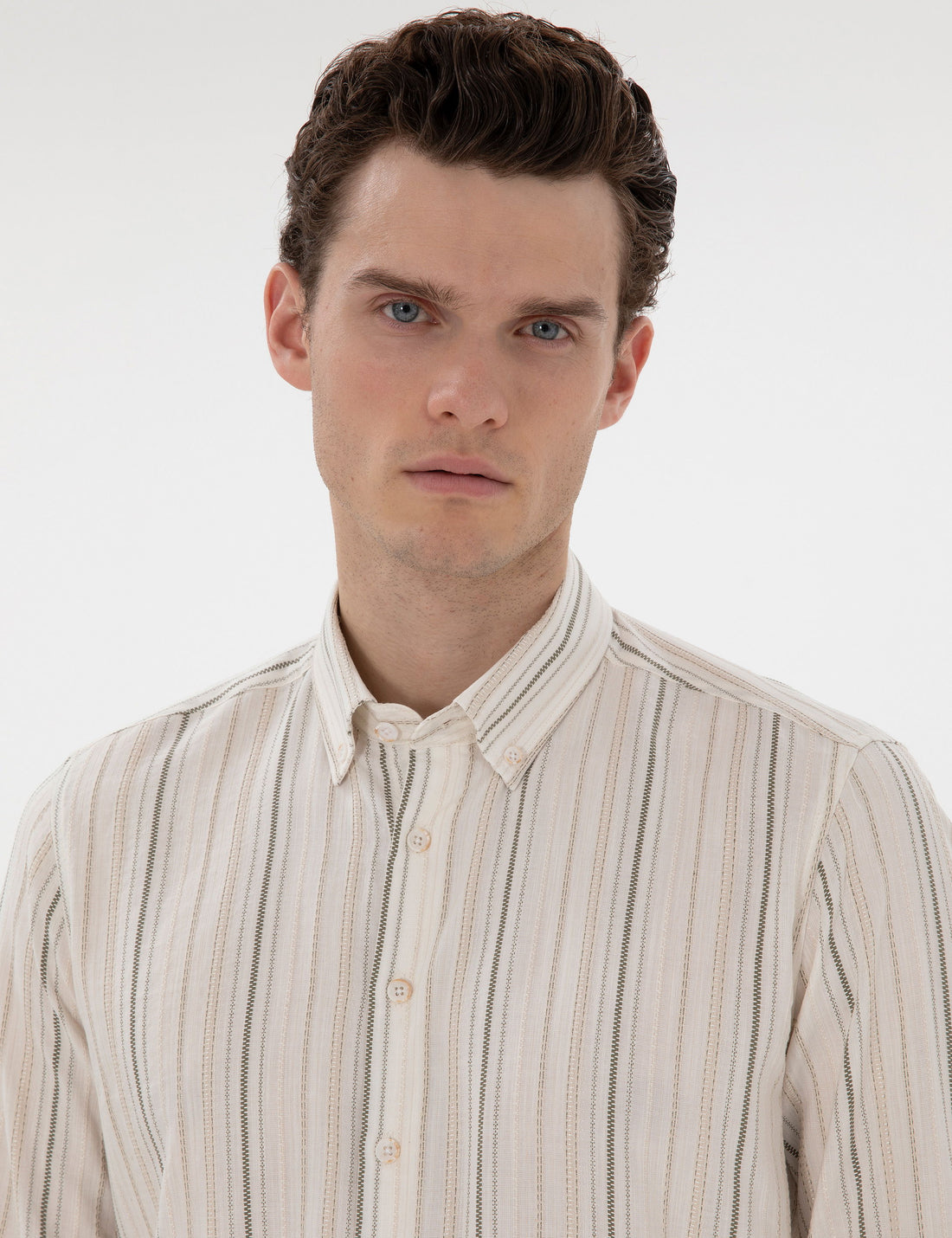 Khaki Regular Fit Long Sleeve Shirt