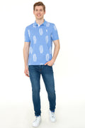 Men's Dark Blue Polo Neck T-Shirt