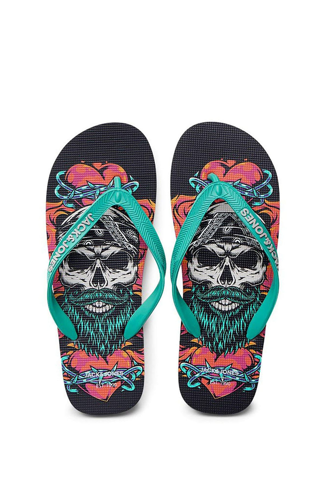 Men's Jfwcolour Patterned Flip-Flops 12230633 Anthracite-Ocean