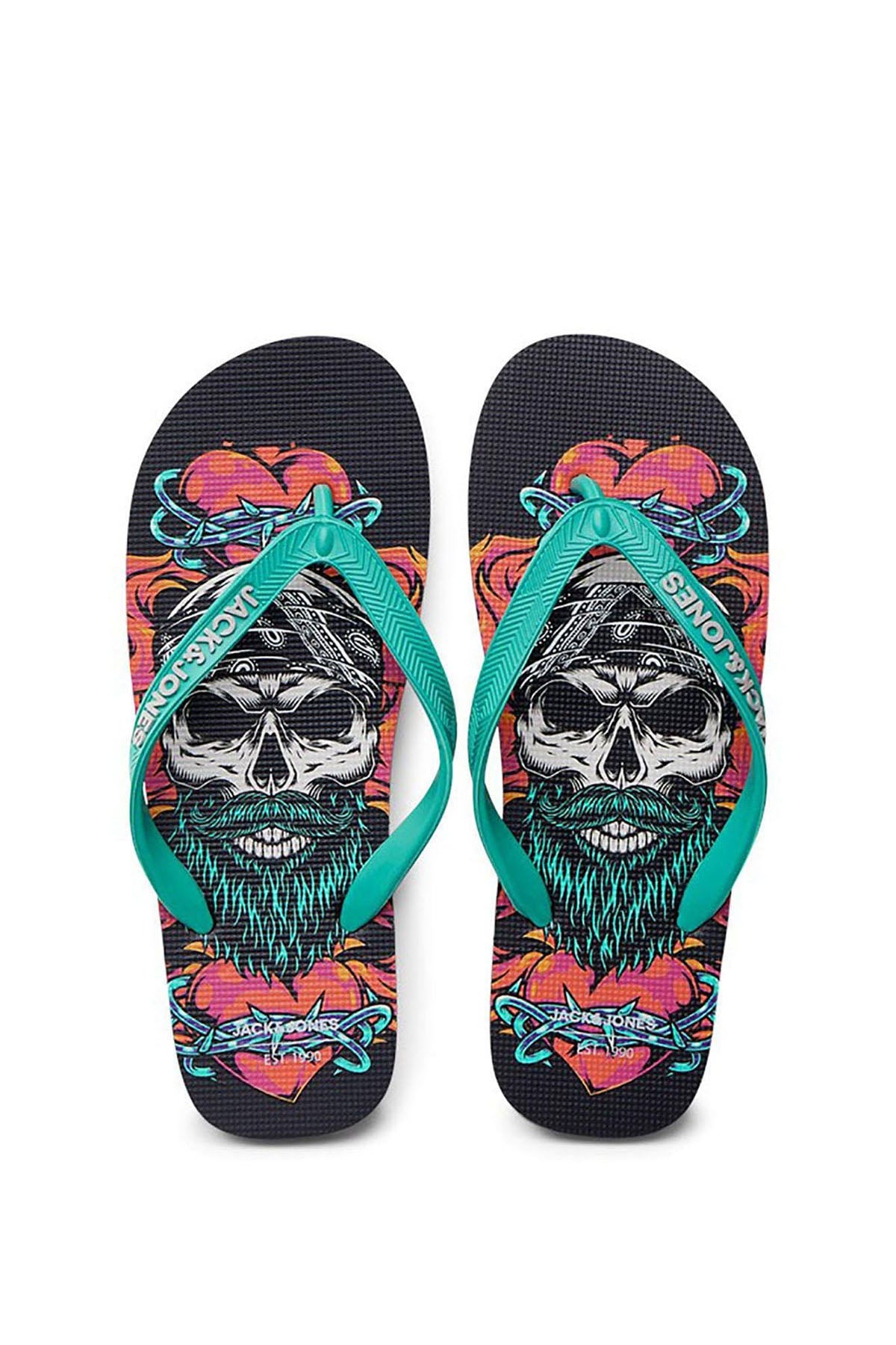 Men's Jfwcolour Patterned Flip-Flops 12230633 Anthracite-Ocean