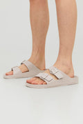 Mens Jfwcroxton Double Band Sandelet Slippers 12204004 Stone