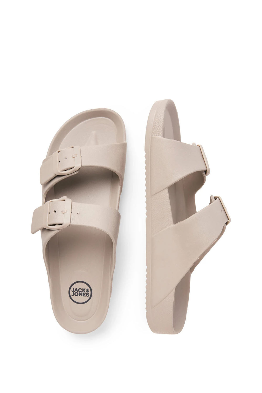 Mens Jfwcroxton Double Band Sandelet Slippers 12204004 Stone