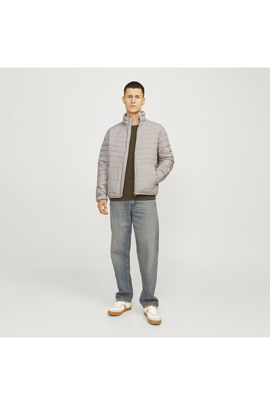 Jack&Jones State Packable Puffer Collar Men's Beige Stand Collar Coat
