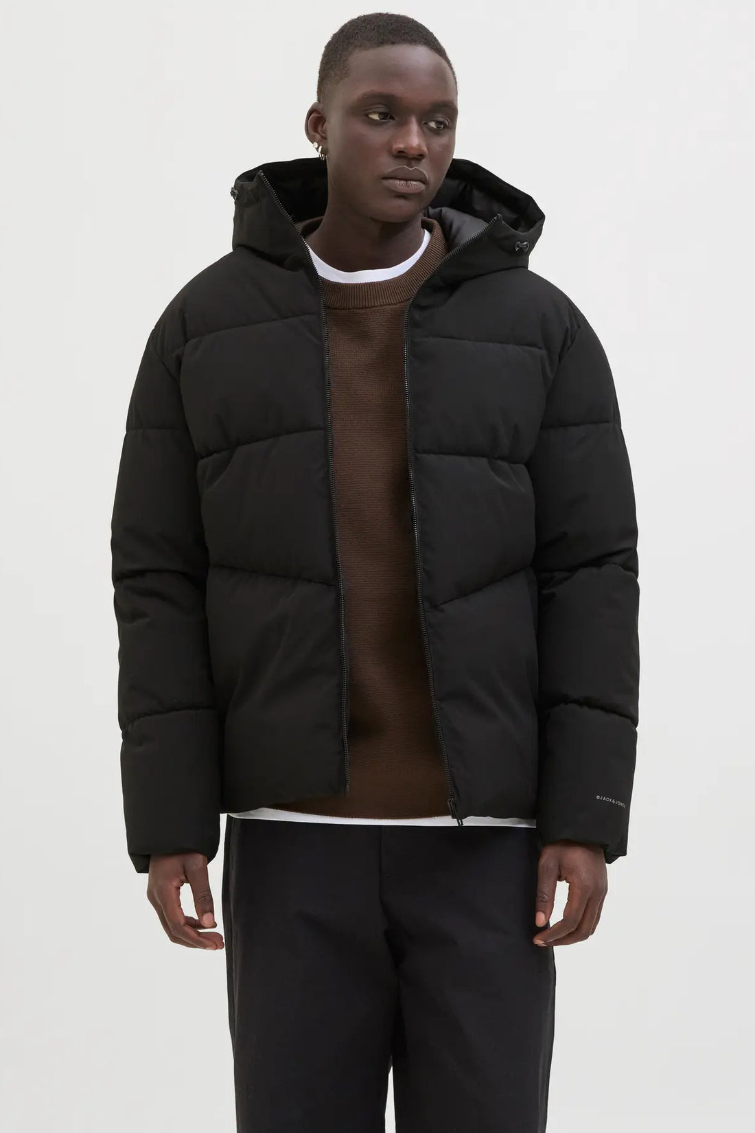 Men's Jjglobal Hooded Inflatable Coat 12283517 Black
