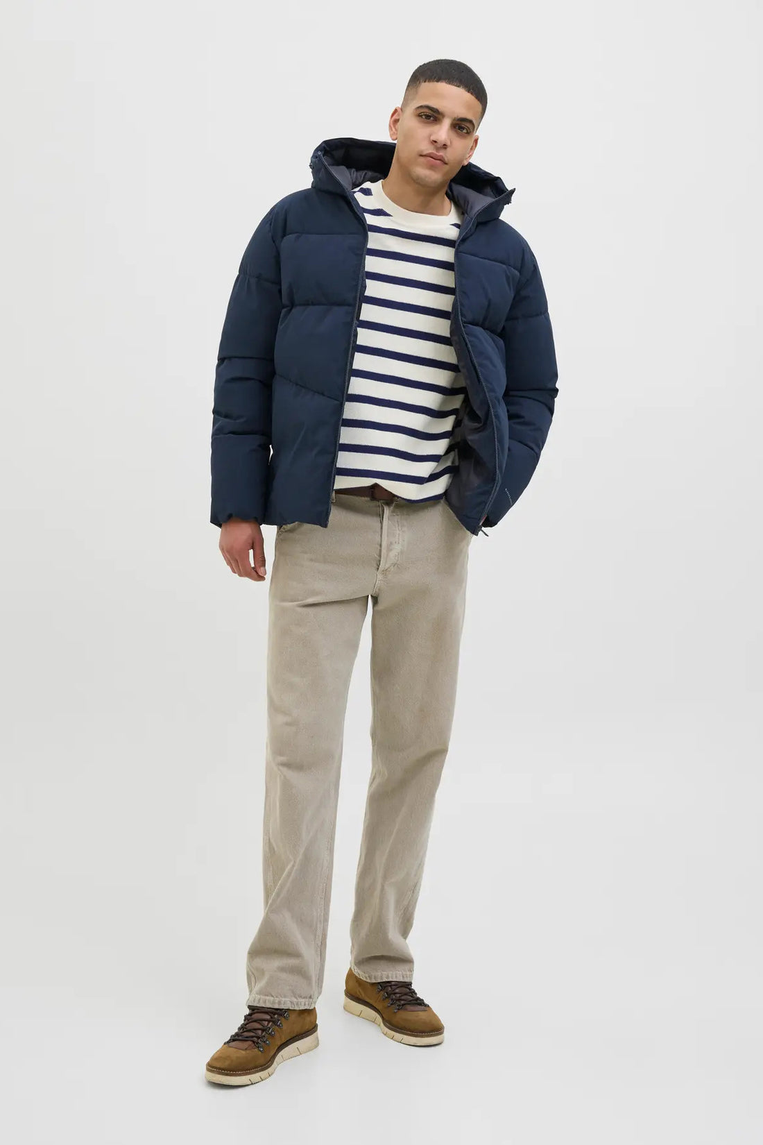 Men's Jjglobal Hooded Inflatable Coat 12283517 Navy Blue