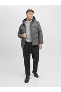 Jack Jones Jjglobal Puffer Jacket Pls Men's Grey Plus Size Coats 12283873-05