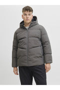 Jack Jones Jjglobal Puffer Jacket Pls Men's Grey Plus Size Coats 12283873-05