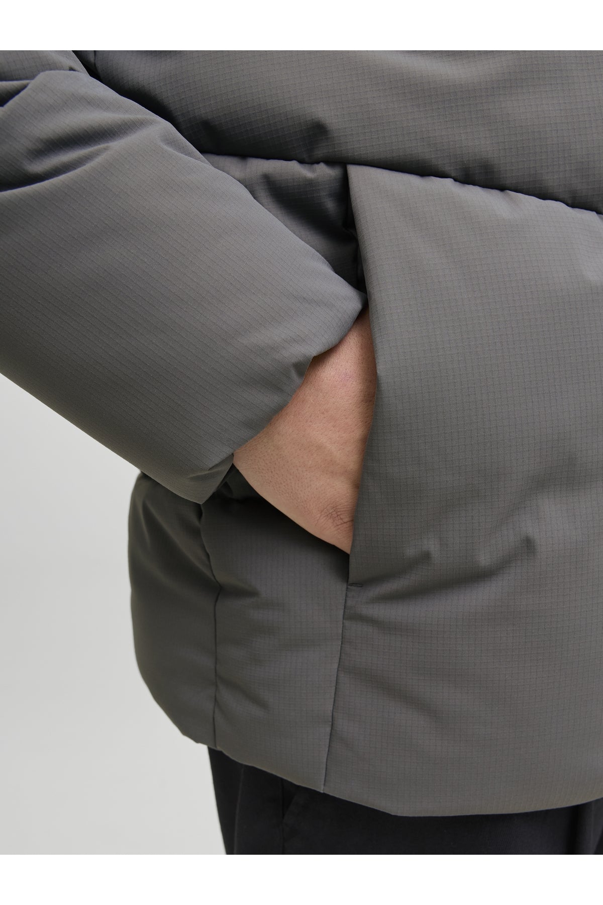 Jack Jones Jjglobal Puffer Jacket Pls Men's Grey Plus Size Coats 12283873-05