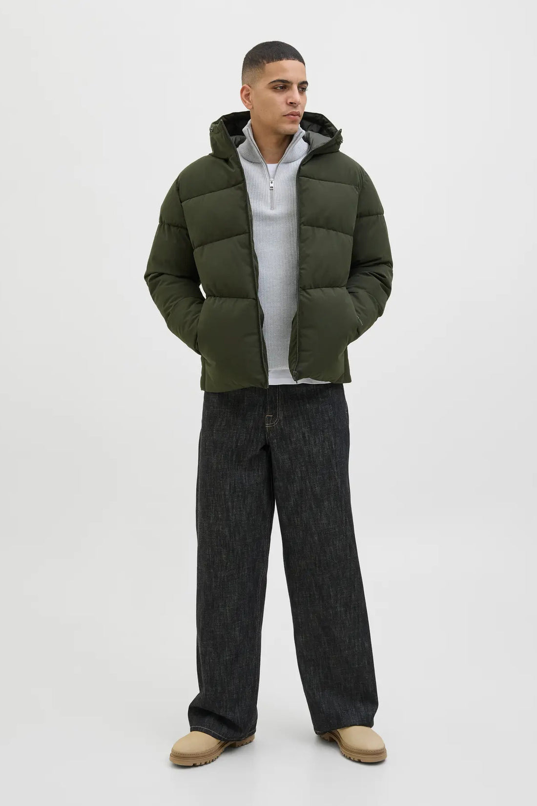 Men's Jjglobal Hooded Inflatable Coat 12283517 Dark Green