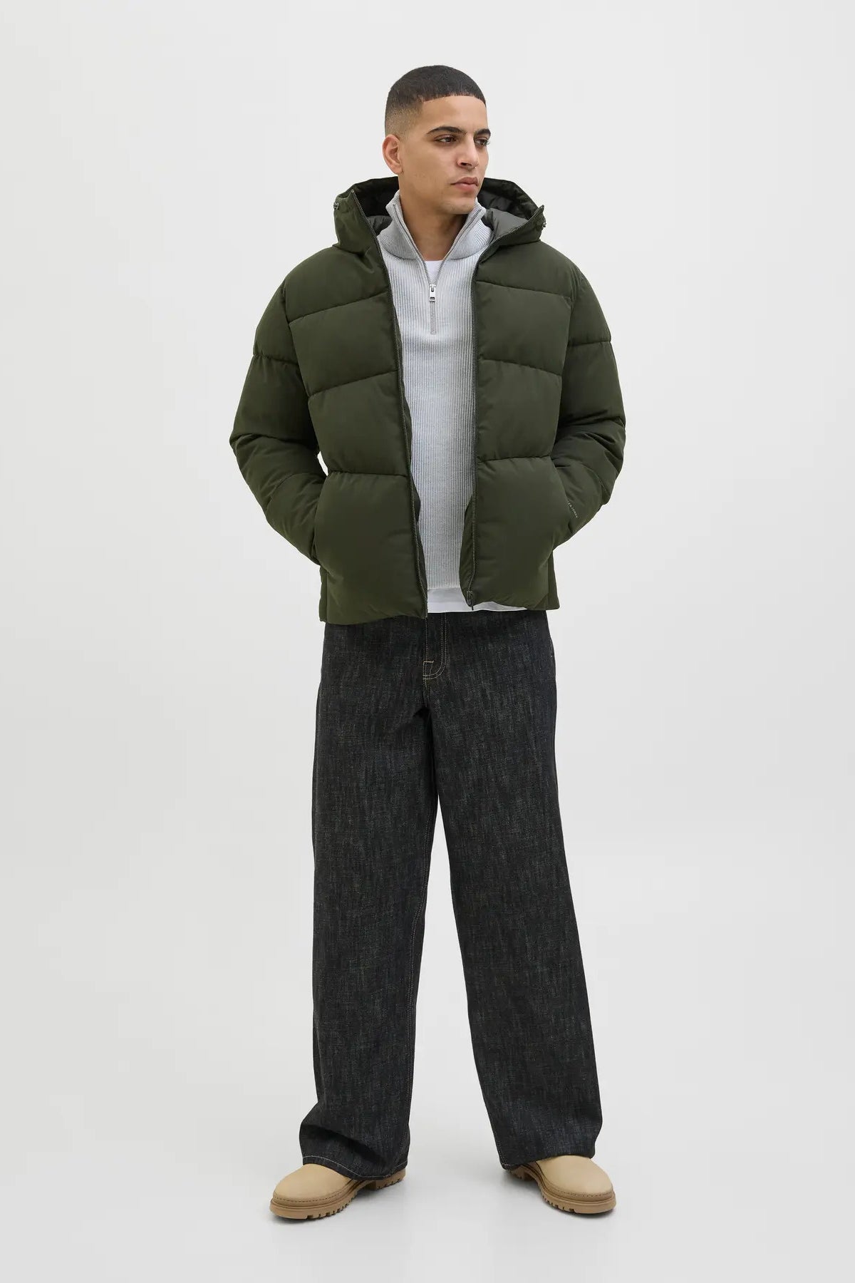 Men's Jjglobal Hooded Inflatable Coat 12283517 Dark Green