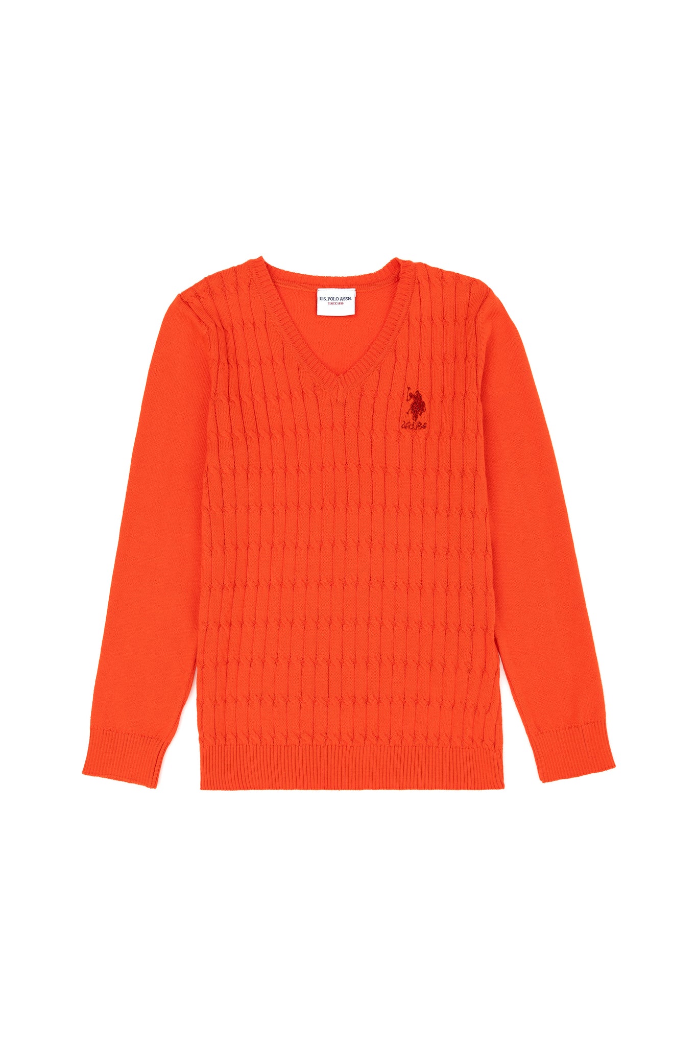 Girls' Orange Basic Sweater