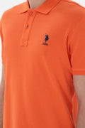 Men's Slim Fit Polo Neck Pomegranate Flower Basic T-Shirt