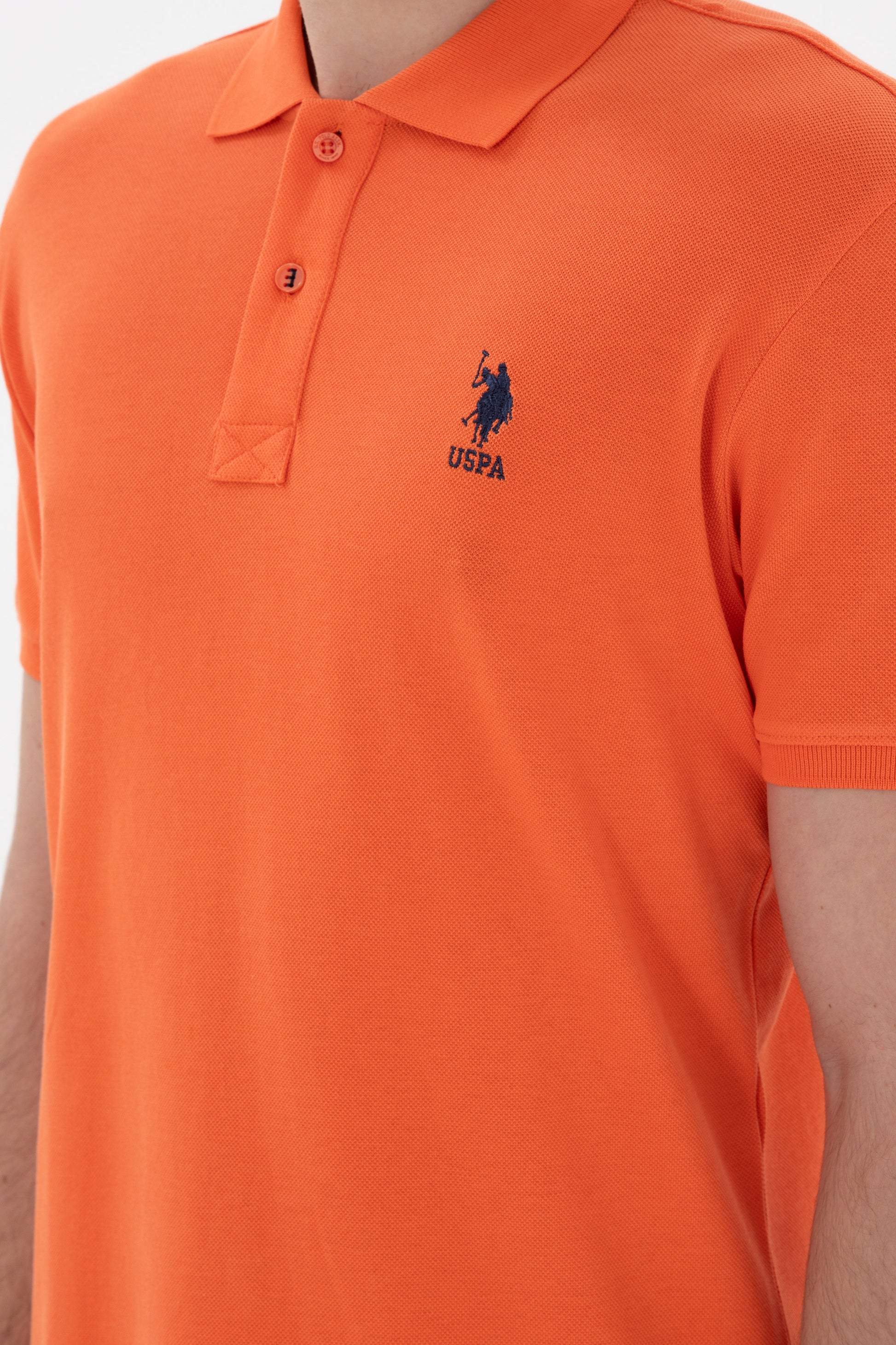 Men's Slim Fit Polo Neck Pomegranate Flower Basic T-Shirt