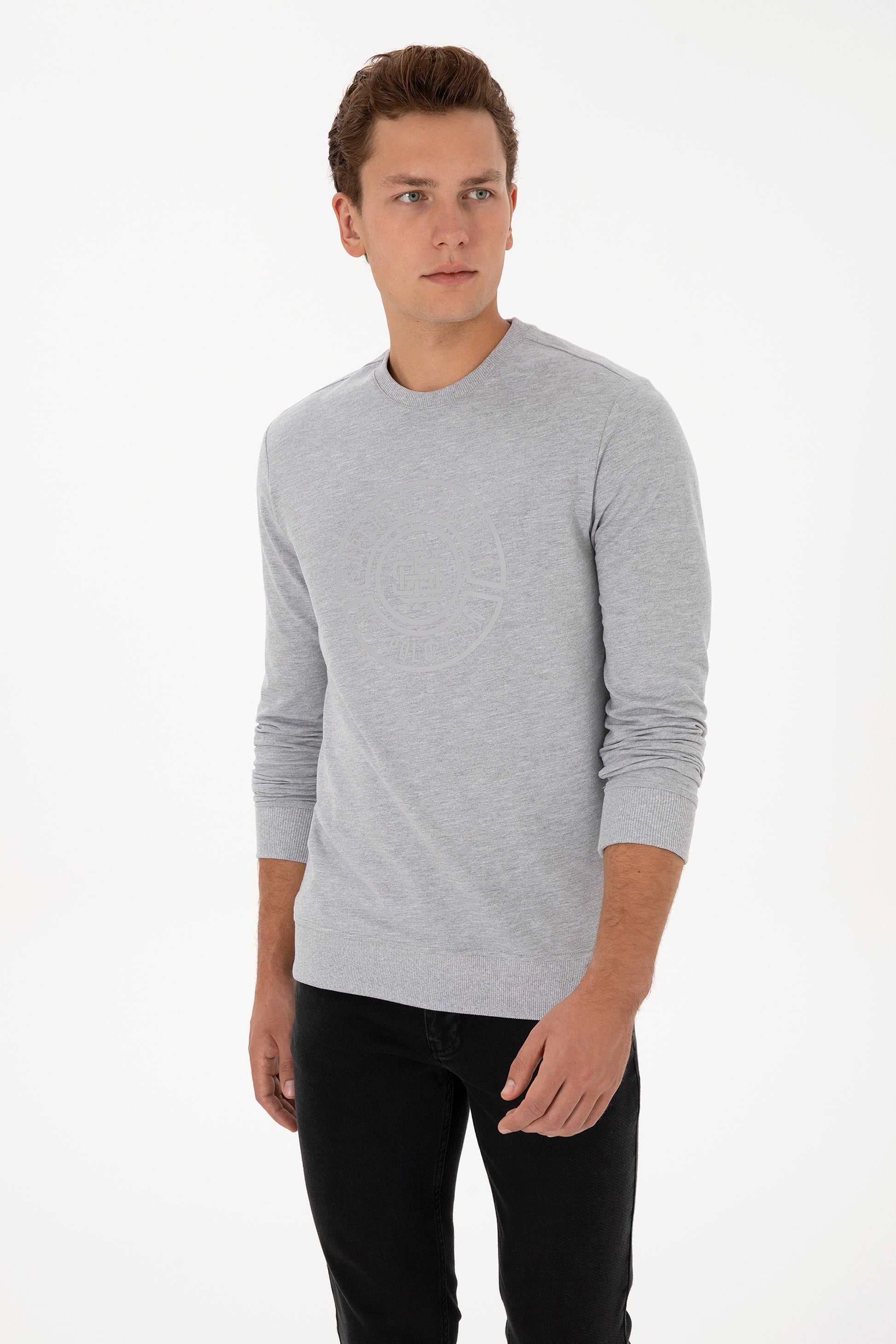 Men's Grey Melange Sweatshirt