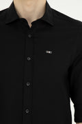 Men's Black Long Sleeve Basic Shirt