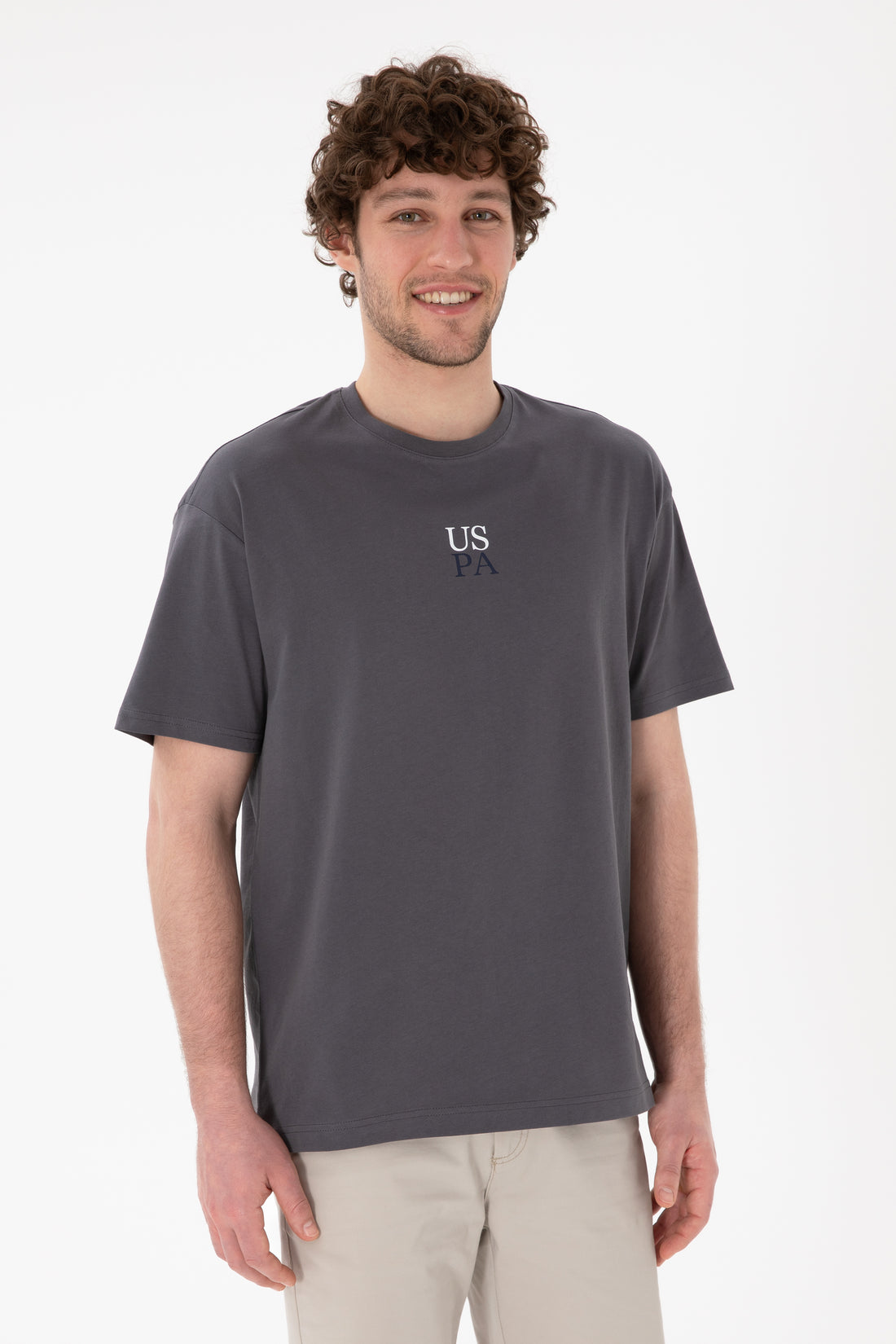 Men's Comfort Fit Crew Neck Anthracite T-Shirt