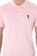 Men's Slim Fit Polo Neck Light Pink Basic T-Shirt