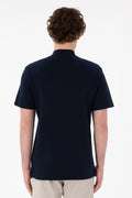 Men's Regular Fit Dominant Collar Navy Basic T-Shirt