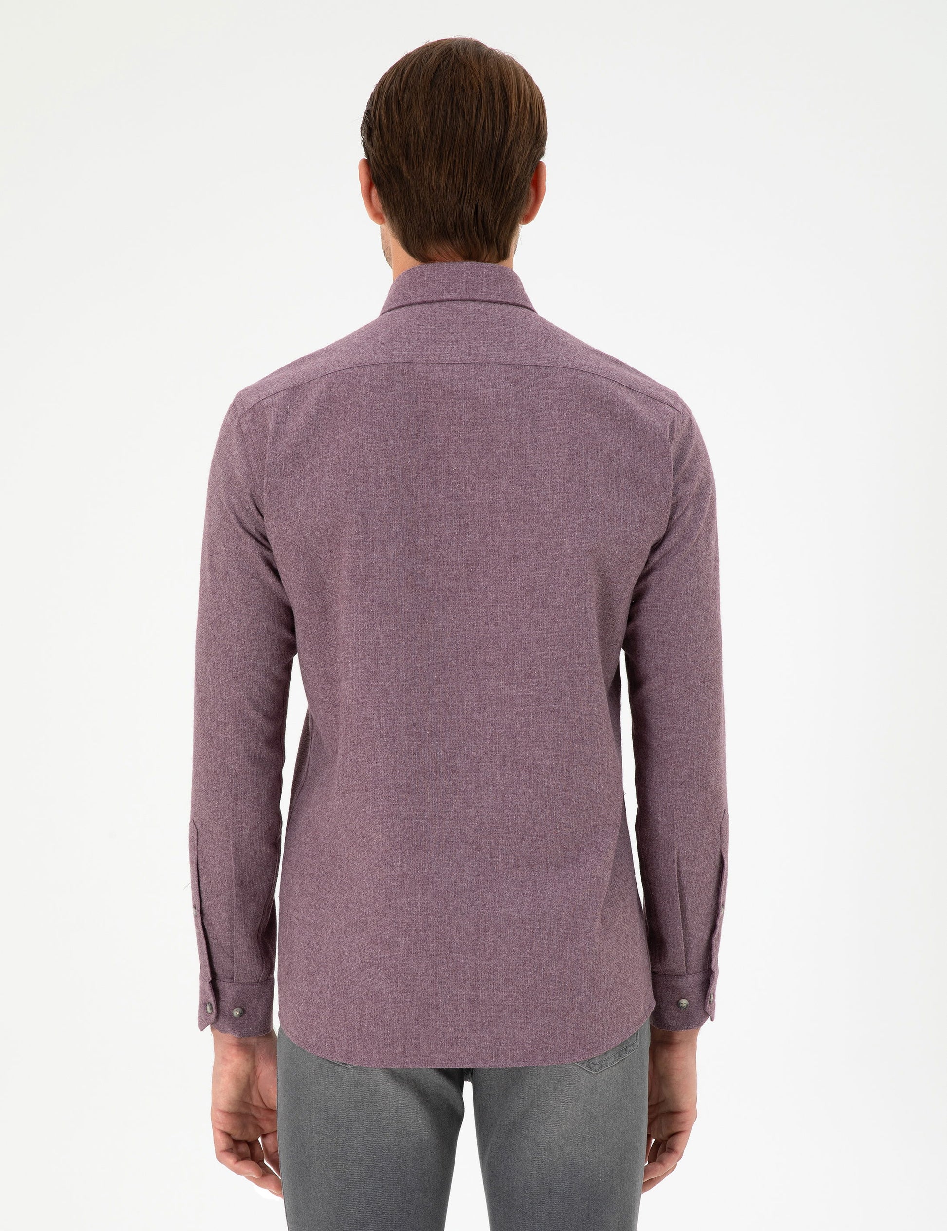 Purple Slim Fit Long Sleeve Shirt