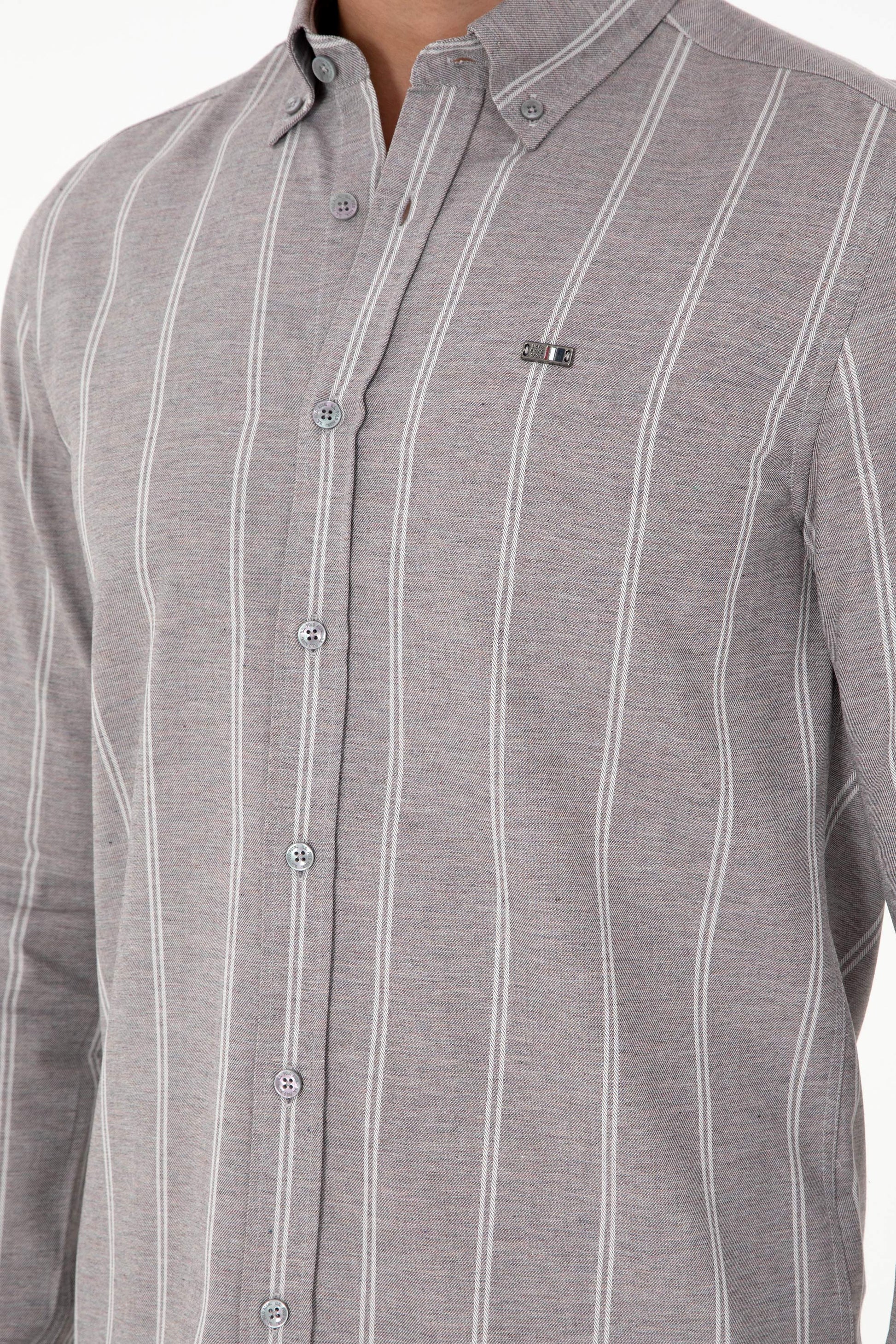 Men's Grey Long Sleeve Shirt