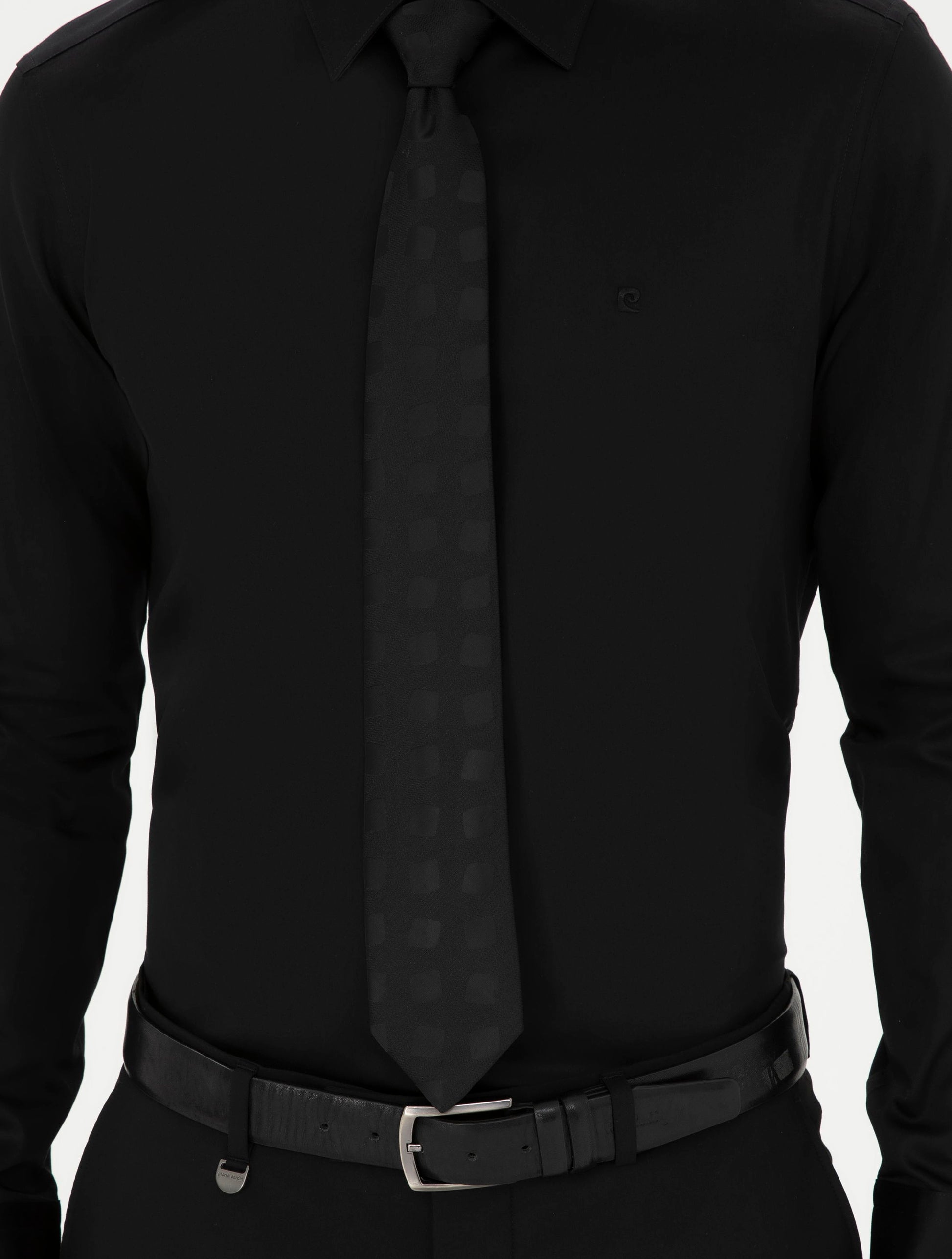 Black Slim Fit Long Sleeve Basic Shirt