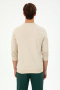 Men's Regular Fit Crew Neck Stone Sweatshirt